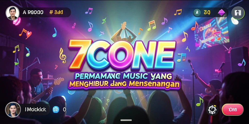 Screenshot utama 7CONE menampilkan momen seru bermain musik.