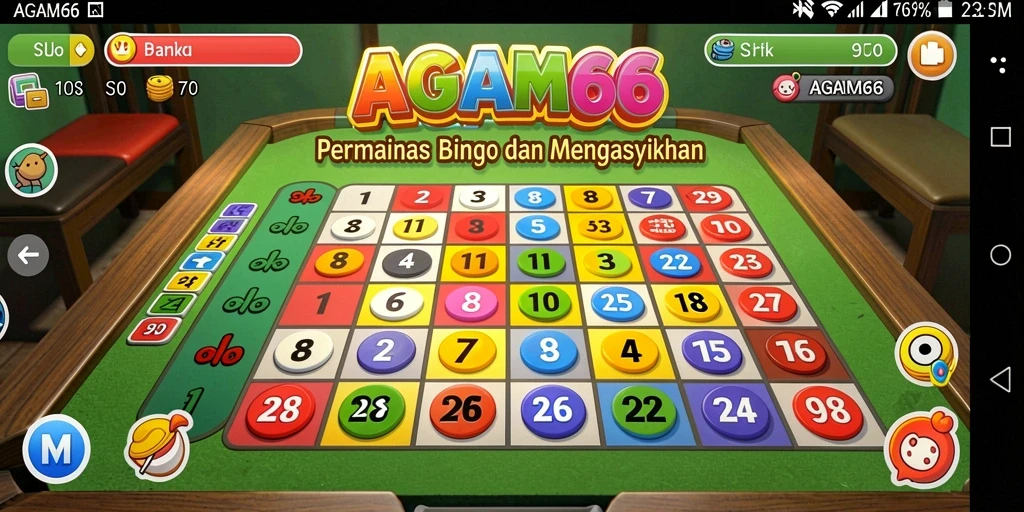 Screenshot AGAM66 yang menunjukkan pemain bermain Bingo dengan antusias.