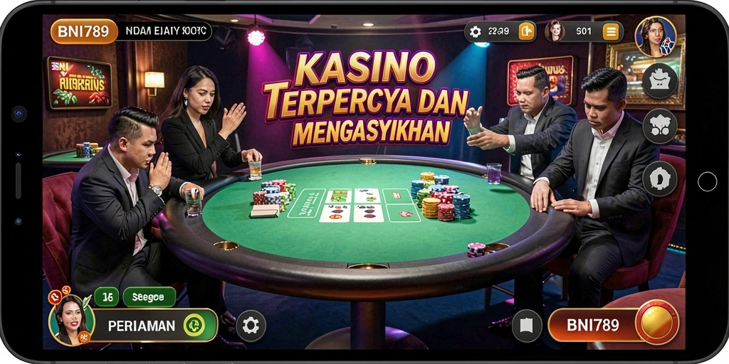 Screenshot gameplay BNI789 menampilkan suasana Kasino yang nyata.