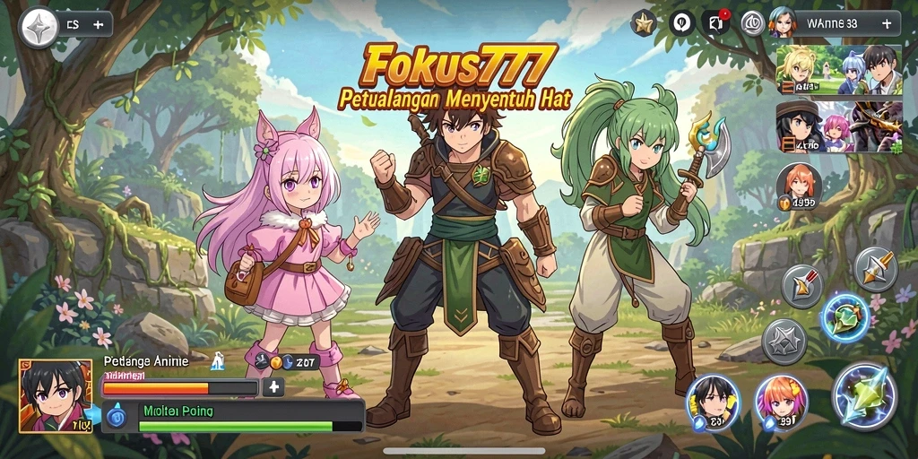 Tampilan gameplay dari FOKUS777 yang menarik dan penuh warna.