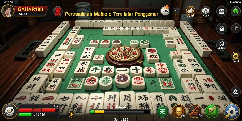 Screenshot dari gameplay GAHAR188 menampilkan keseruan permainan Mahjong.