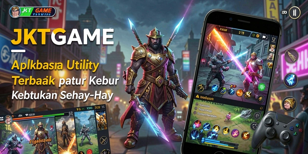 Tampilan antarmuka utama JKTGAME menunjukkan fitur Utility yang menarik.