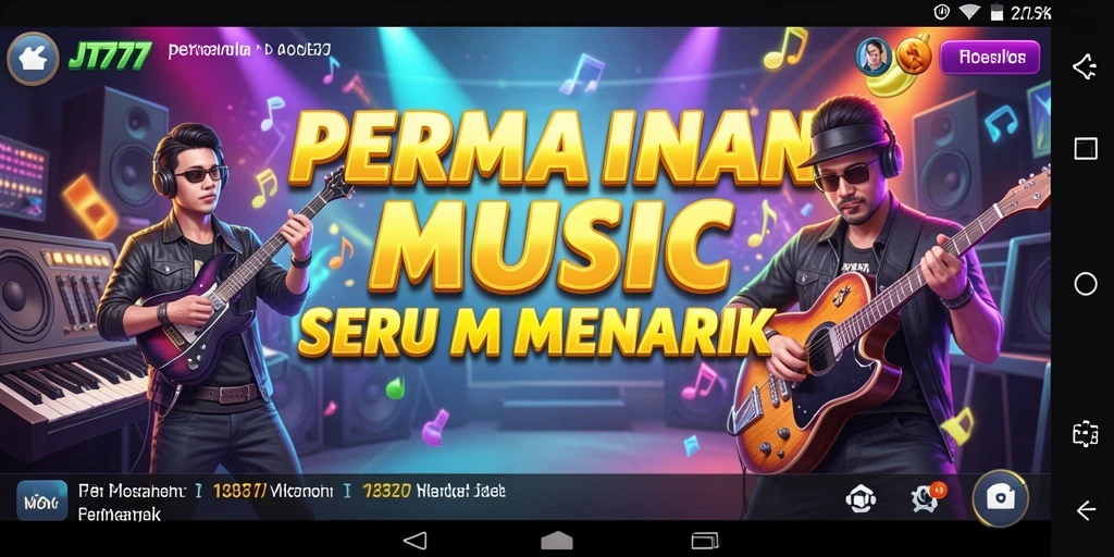 Tampilan gameplay JT777 dengan berbagai pilihan musik yang menarik.