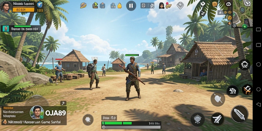 Screenshot gameplay OJA89 menampilkan suasana santai dan menyenangkan.