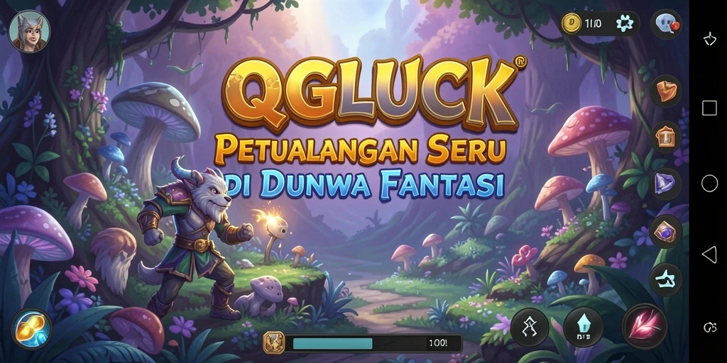 Screenshot menampilkan aksi seru dan petualangan di QGLUCK.