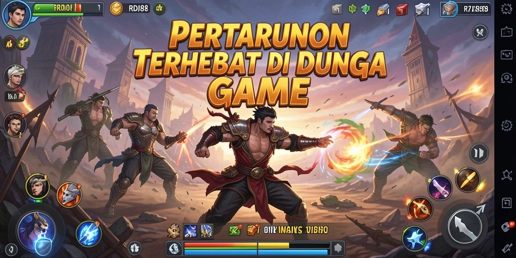 Tangkapan layar menunjukkan pertarungan seru di RDI88 dengan karakter yang dinamis.