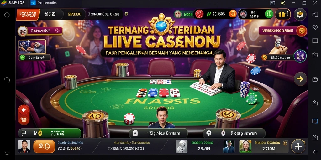 Tampilan screenshot permainan Live Casino yang menegangkan dan interaktif.