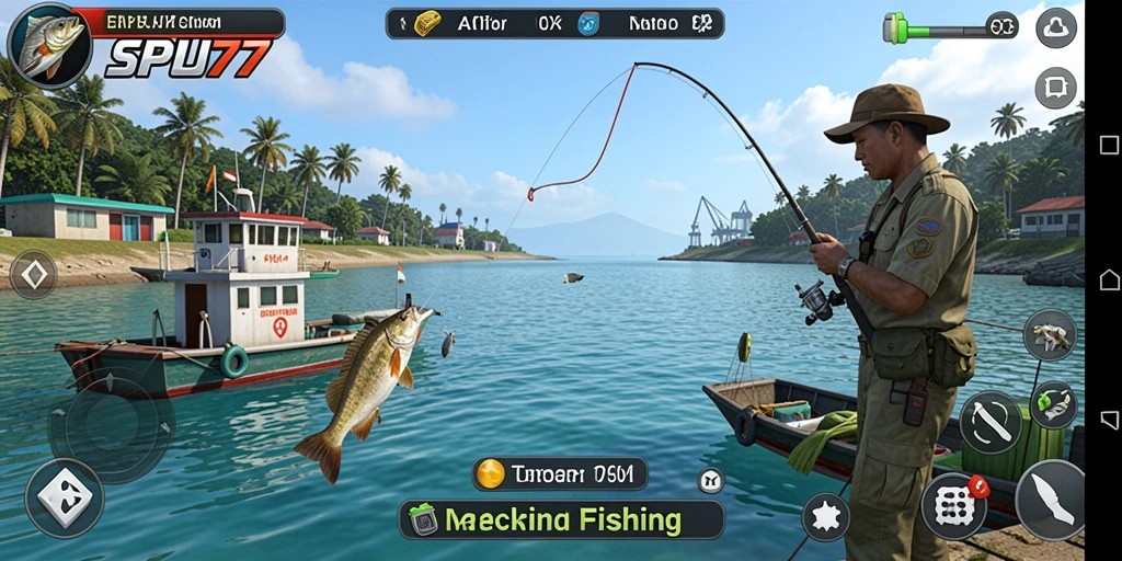 Tangkapan ikan besar dalam gameplay SPBU77 yang mendebarkan.