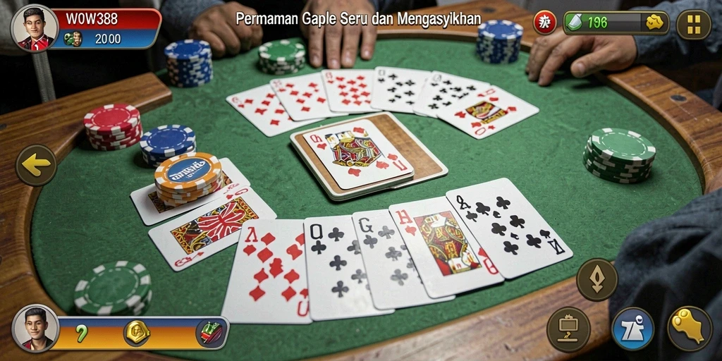 Tampilan gameplay Gaple yang menarik dan interaktif.